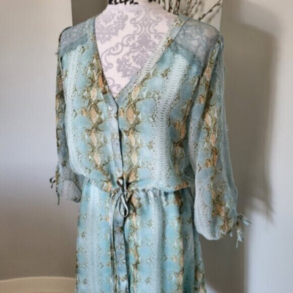 EsQualo Lace Chiffon Summer Dress NWT Sz 6 - Picture 5 of 14